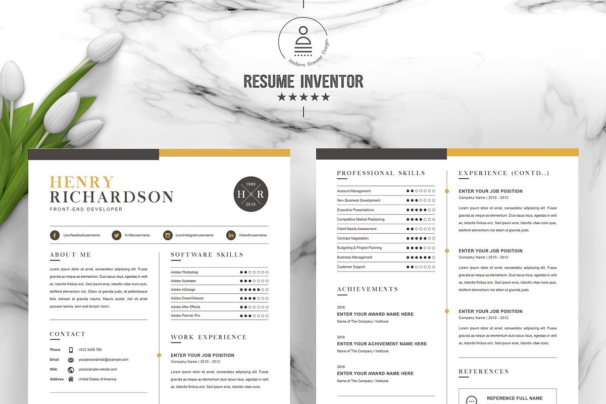 JOB WINNING RESUME - 50 TEMPLATES, a Resume Template by ResumeInventor (Photo 54 of 184)