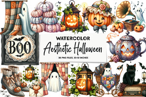Cute Vintage Aesthetic Halloween Cli, an Illustration by DreamArtGraphic