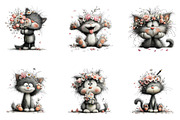 Floral Kitten Clipart, a Seasonal Illustration by CreationArt (Thumbnail 7 of 7)