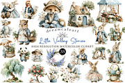 Watercolor Little Valley Stories, an Illustration by DreamCafeArt (Thumbnail 1 of 6)