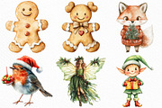 Watercolor Cute Christmas Characters, an Illustration by Craft Nest (Thumbnail 3 of 6)