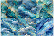 Sky Blue Gold Marble Digital Papers, a Texture Graphic by CitraGraphics (Thumbnail 4 of 6)