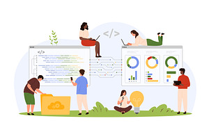 Front and back end software, a Technology Illustration by Flashvector