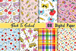 Back to School Digital Paper, a Pattern Graphic by Coco Bloom