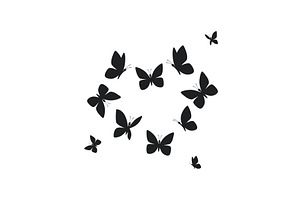 Black butterfly silhouettes are, an Animal Illustration by Nadzin