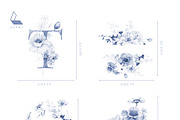 Gwinnett | Indigo | Botanical set, a Decorative Illustration by Karma (Thumbnail 13 of 16)