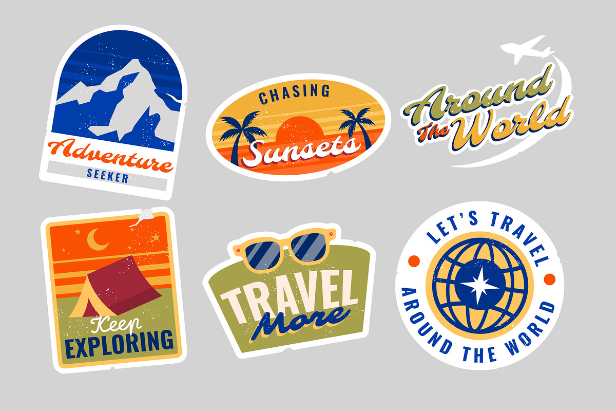 Travel and Adventure Stamps, an Object Graphic by Neodivisu (Photo 3 of 10)