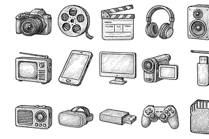 Media Tech Set, an Object Graphic by nikagraphic