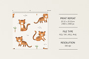 Pattern with tigers, a Pattern Graphic by Olena Kuznietsova (Thumbnail 1 of 4)