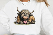 Whimsical Valentine Cow Clipart, an Illustration by OK Design (Thumbnail 5 of 6)