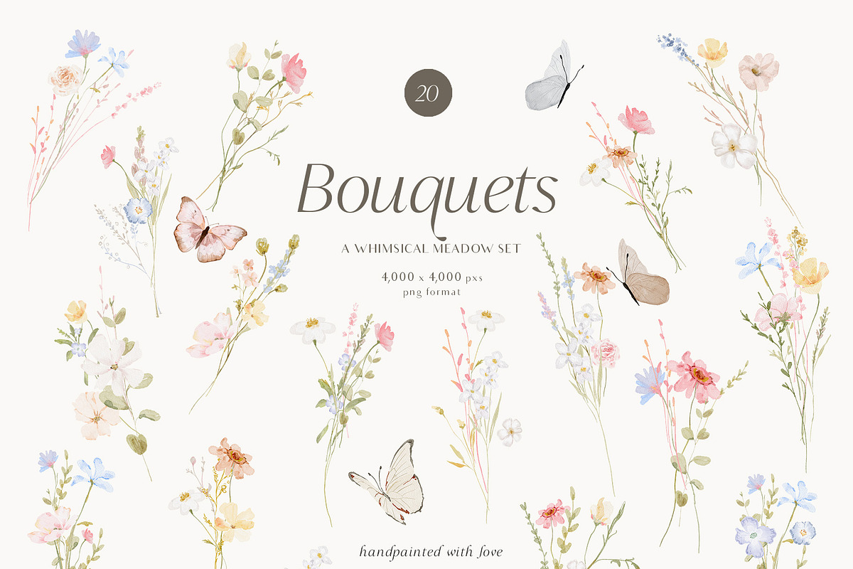 Watercolor dreamy Wildflowers Set, a Decorative Illustration by Grace Noboa Illustrations (Photo 8 of 15)