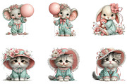 Coquette Animals Clipart Set, a Seasonal Illustration by CreationArt (Thumbnail 3 of 5)