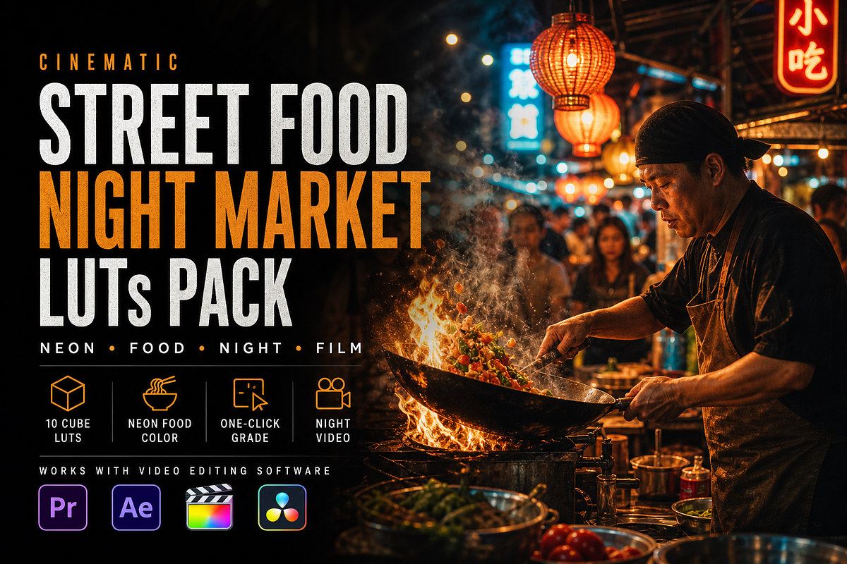 Street Food Night Market LUTs Pack, a Preset Add-On by AAA Presets (Photo 1 of 3)