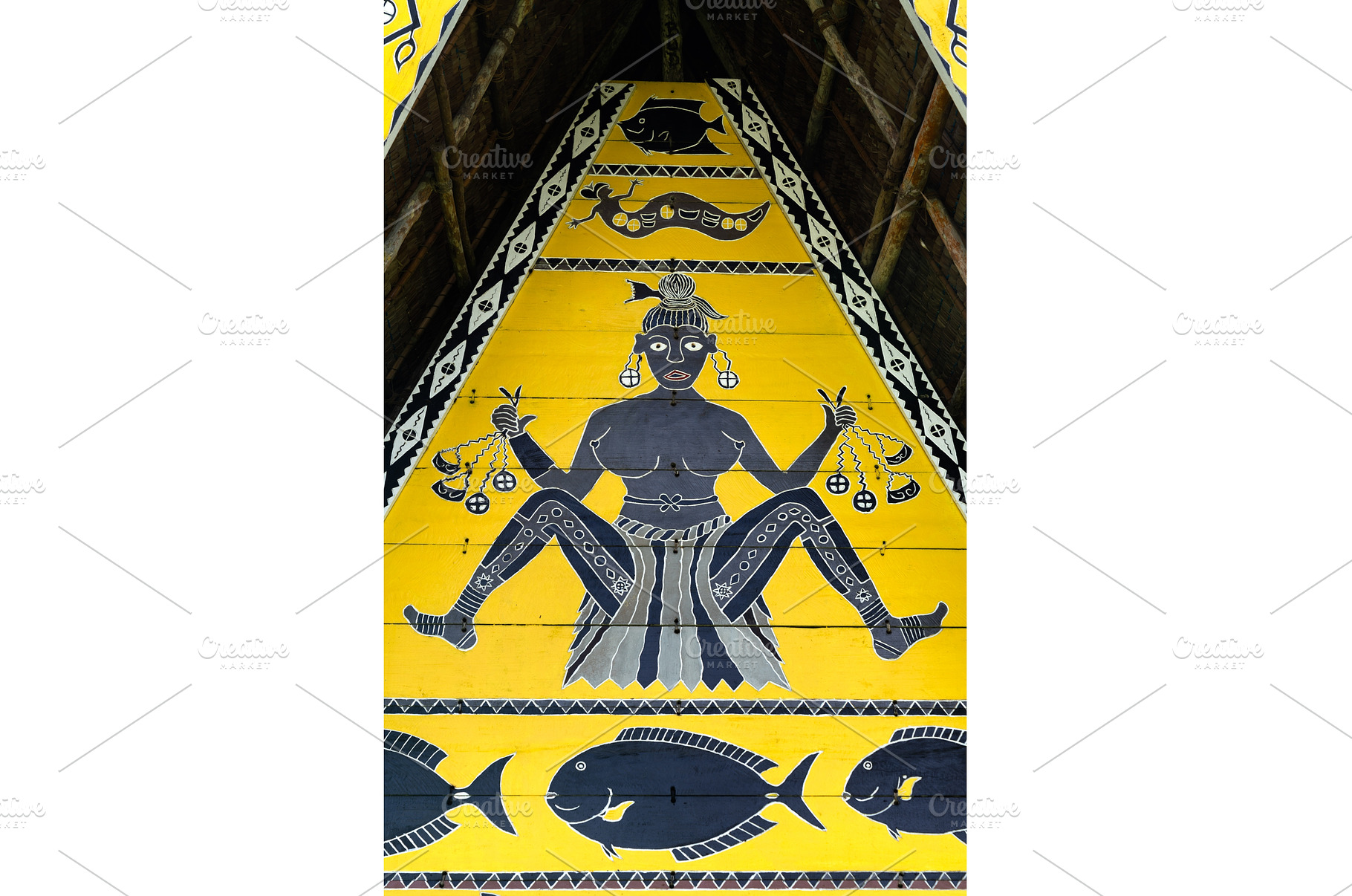 Traditional Bai Roof Painting in, an Arts & Entertainment Photo by Leonid Andronov