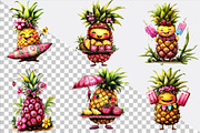 Summer Pineapple Clipart PNG Bundle., an Illustration by SVGArt (Thumbnail 2 of 9)