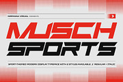 Musch Sports - Branding Logo Font, a Sans Serif Font by Nirmana Visual (Thumbnail 1 of 15)