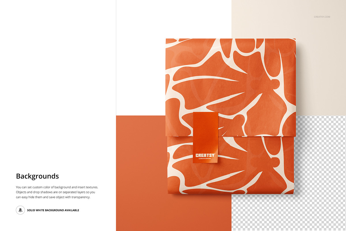 Tissue with Vertical Sticker Mockup, a Packaging Mockup by creatsy5 (Photo 4 of 6)
