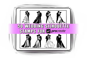 50 Couple Silhouette Procreate Stamp