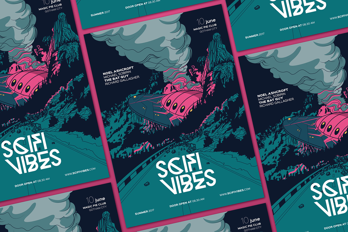 UFO Crash Vector Art Flyer, a Flyer Template by ashenterprise (Photo 3 of 3)