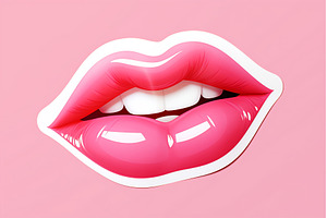 Glossy Pink Lips Illustration, a Person Photo by Beautiful things