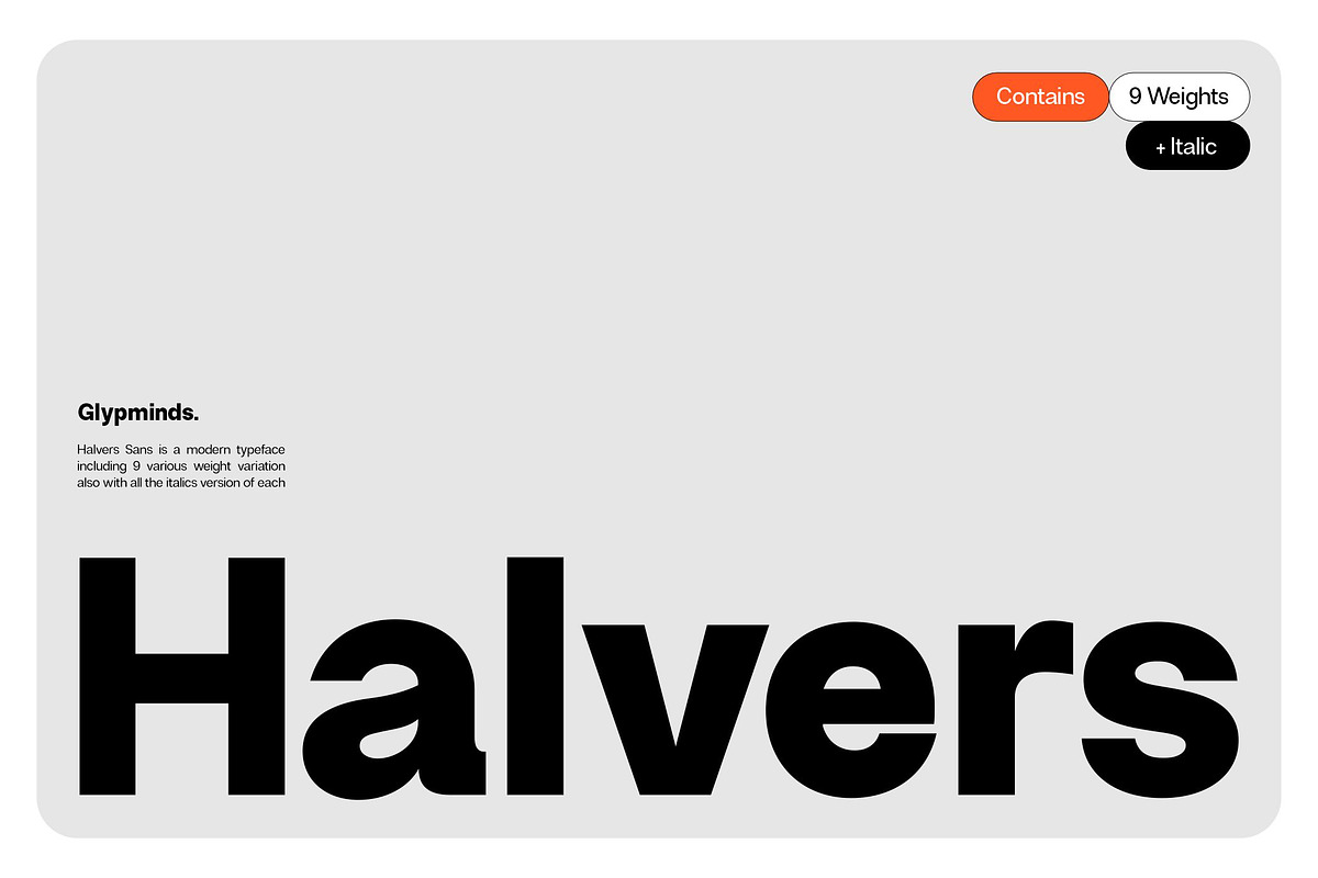 Halvers Font, a Sans Serif Font by Glyphminds Studios (Photo 1 of 10)