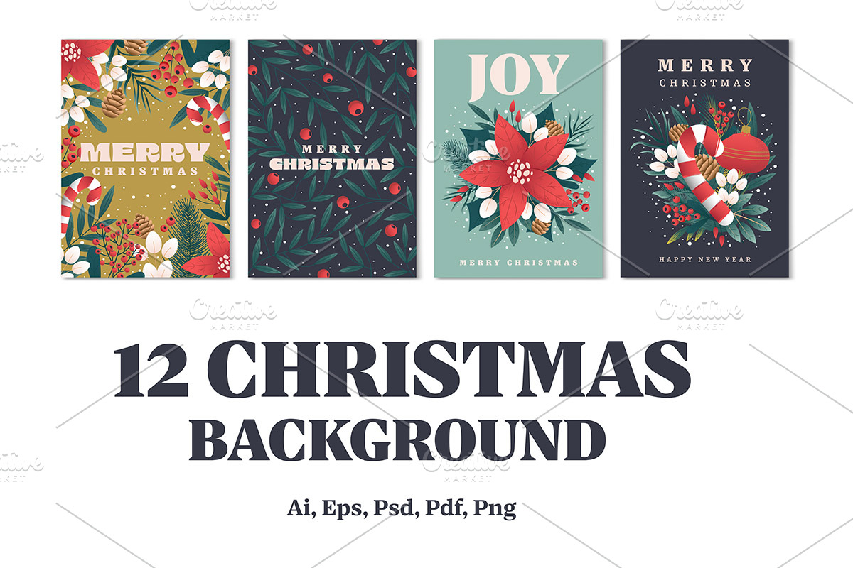 Christmas and Happy New Year cards, a Background Graphic by Creative Graphics (Photo 2 of 8)