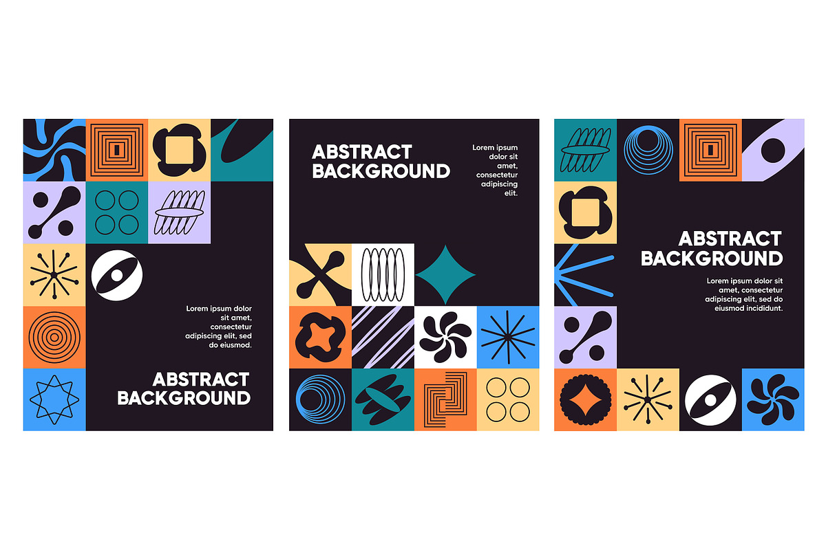 Brutalism shapes set + backgrounds, a Decorative Illustration by PaperTrident (Photo 3 of 9)