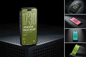 Mobile Phone Mockup Perforated Metal
