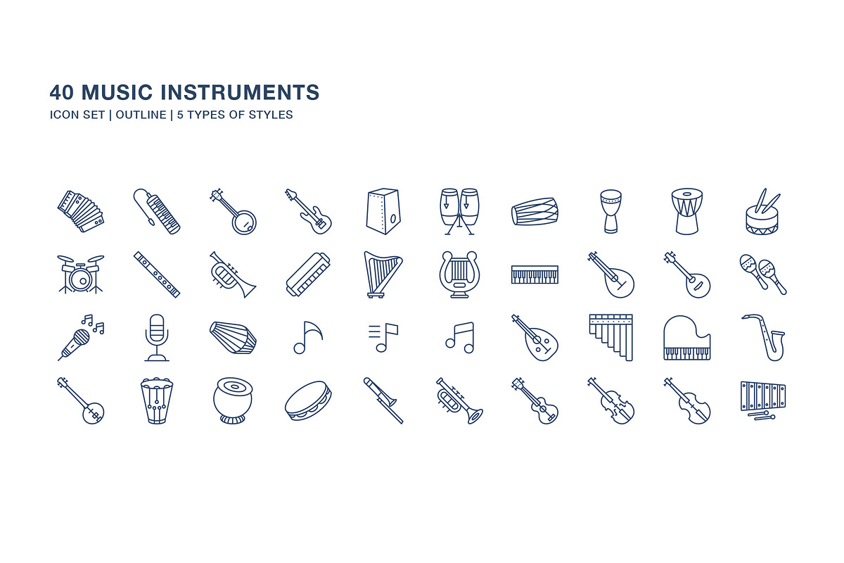 Music Instruments icon set, an Icon by Icongeek26 (Photo 5 of 6)