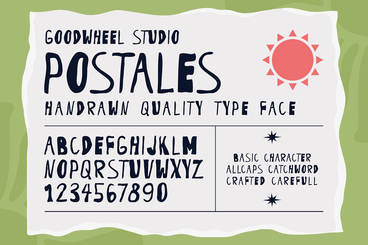 Postales | Handdrawn Typeface, a Handwritten Font by Goodwheel Studio (Photo 2 of 8)