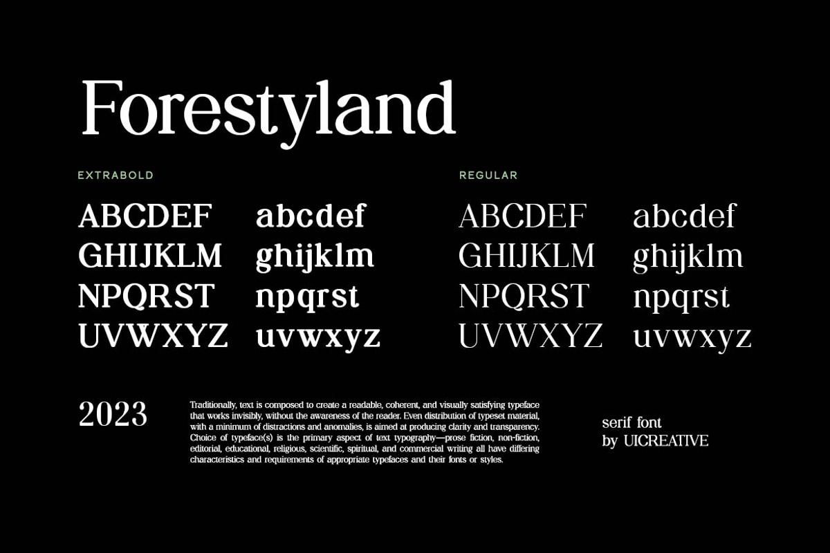 Forestyland Retro Serif Family Font, a Serif Font by UICreative (Photo 7 of 13)