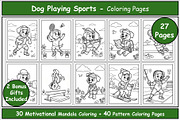 Dog Playing Sports Coloring Pages, a Sport Illustration by Lamia Emad (Thumbnail 1 of 5)