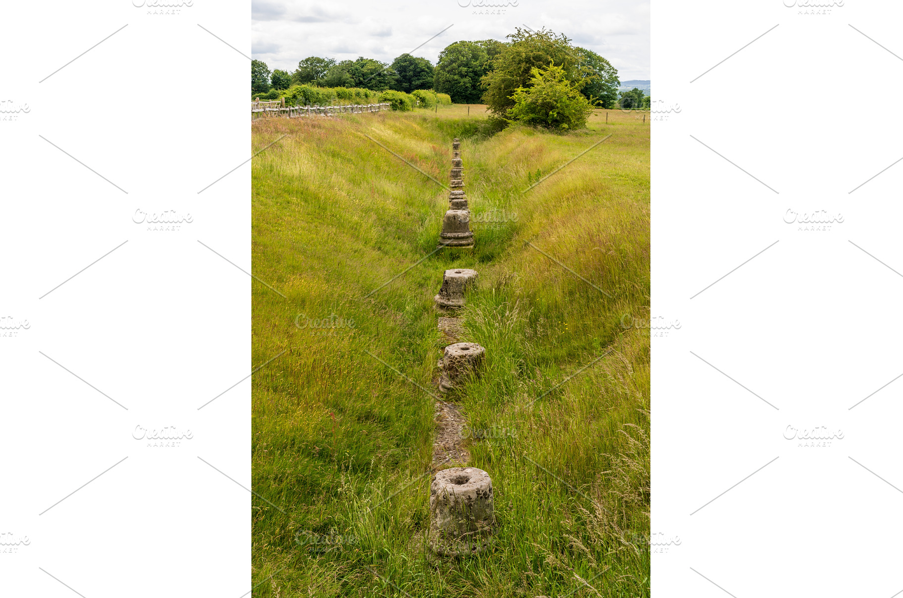 Excavated bases pillars of the large, an Architecture Photo by Backyard Stock