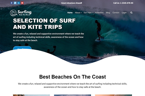Surfing WordPress Theme - Adventure Tours and Travel Theme preview 7