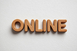 Wall poster featuring the word ONLINE for digital engagement and connectivity, a Background Photo by AlyaAnd