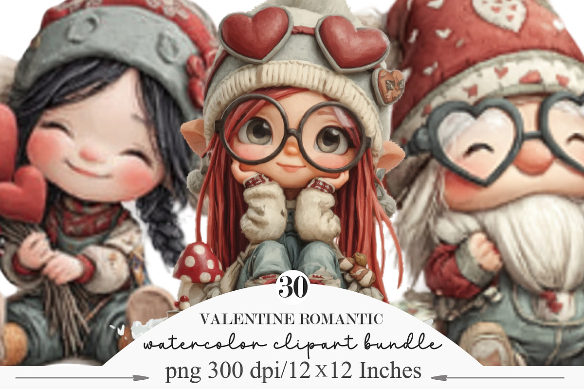 Valentine Romantic Gnome, an Illustration by Designking (Photo 1 of 5)