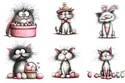 Whimsical Funny Easter Cat Clipart, an Illustration by CreationArt (Thumbnail 6 of 7)