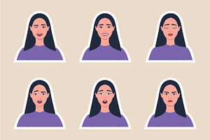 Female Stickers Set