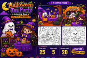 Halloween Tea Party Coloring Book, a Seasonal Illustration by Design Zone (Thumbnail 5 of 9)