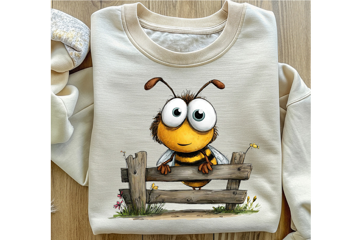 Quirky Funny Bee Clipart, an Illustration by OK Design (Photo 4 of 6)