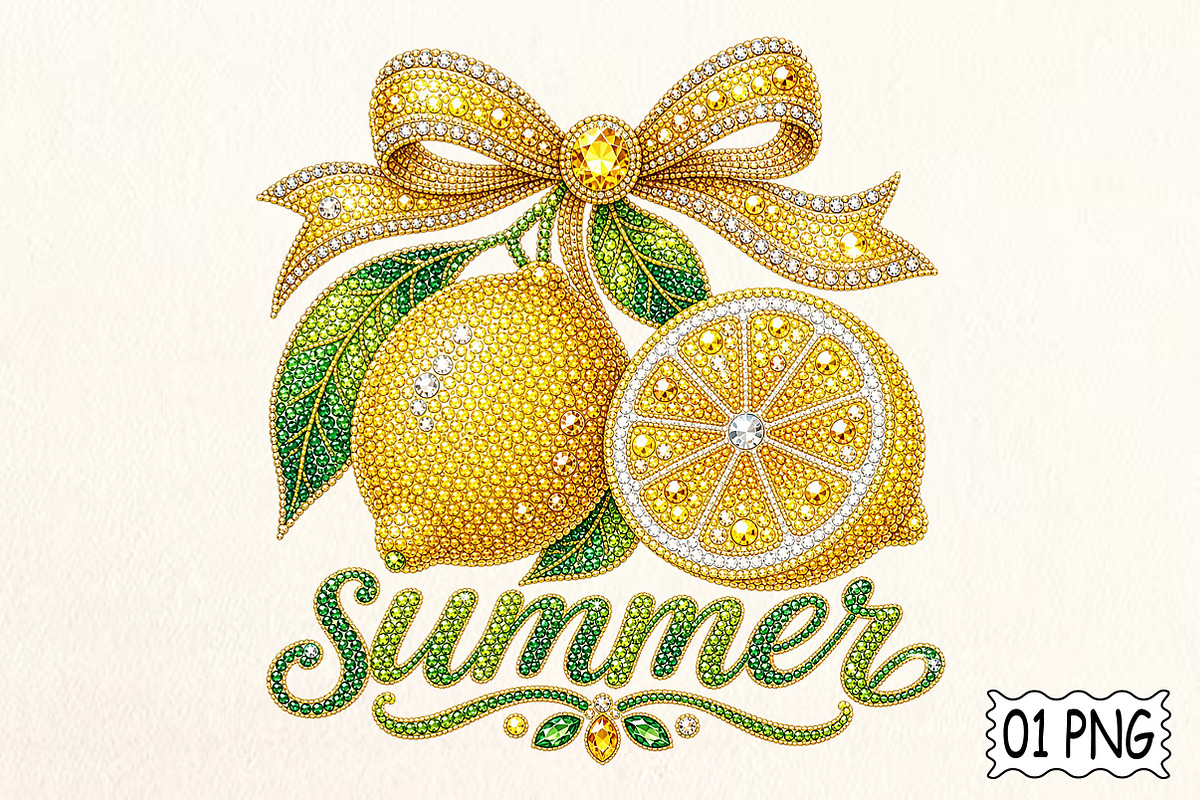 Lemon Rhinestone PNG, a Food Illustration by Pixels.Craft (Photo 1 of 8)