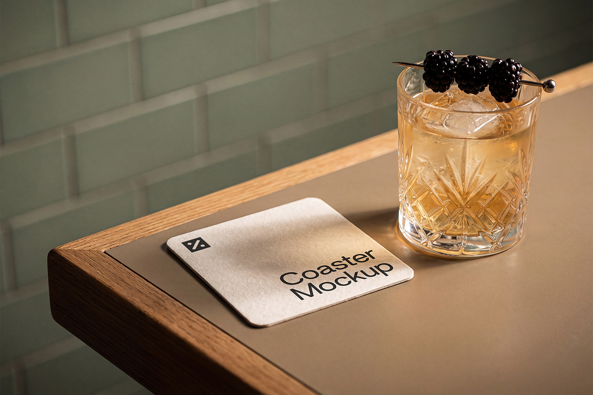 Coaster Mockup DV-OB002, a Mockup by Divided.co (Photo 1 of 4)