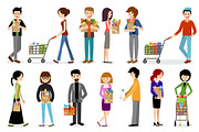 People in a supermarket, a Food Illustration by Gurza SHOP (Thumbnail 2 of 6)
