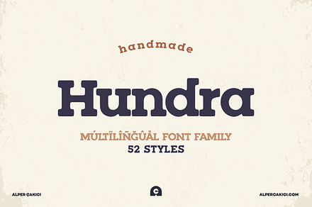 Hundra Font Family - 52 Fonts, a Sans Serif Font by alpercakici