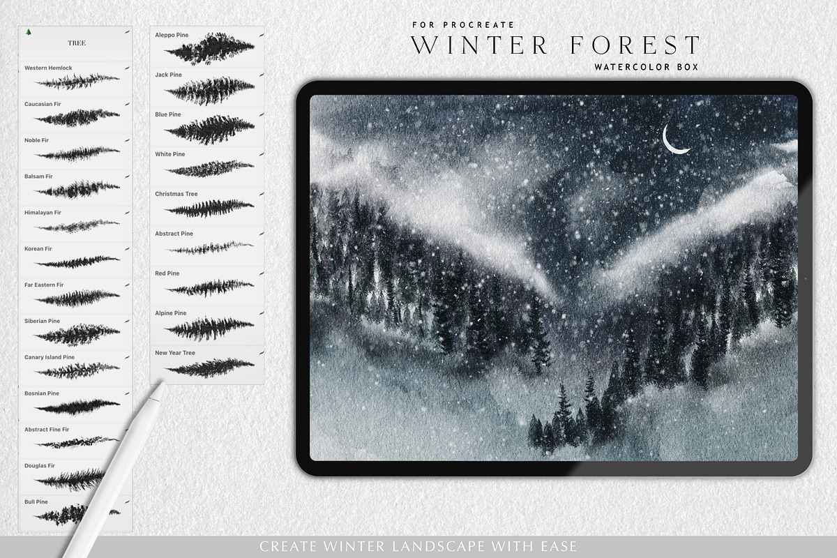 Winter Forest Box for Procreate, a Brush Add-On by Liquid Amethyst Art (Photo 11 of 13)