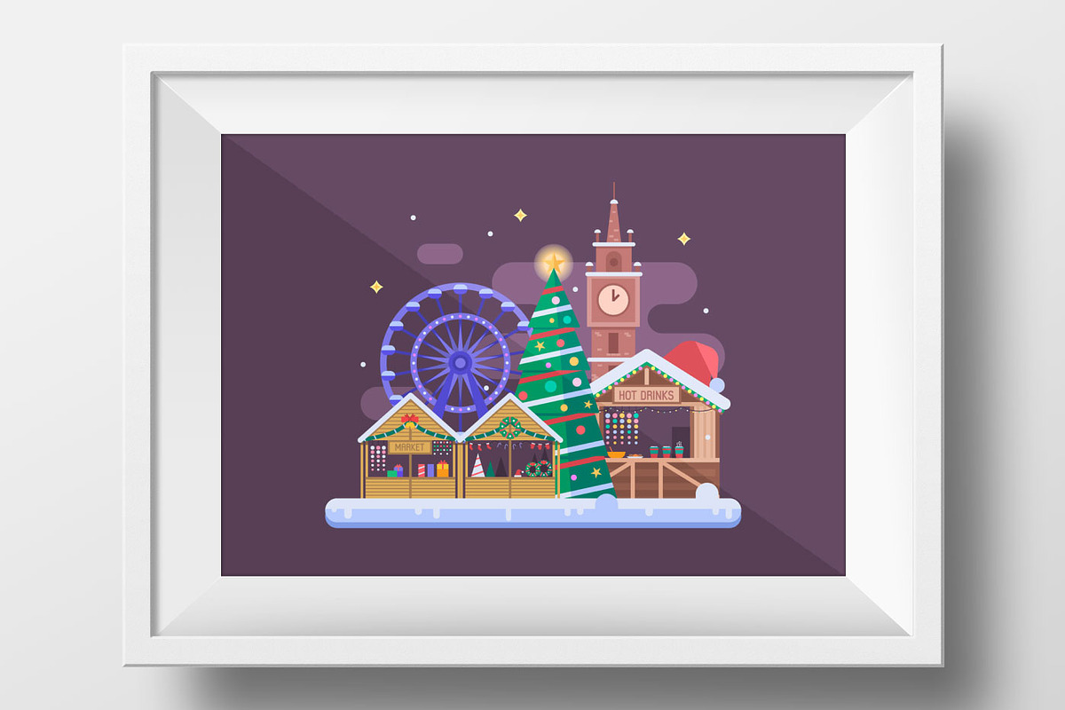 Winter Backgrounds and Landscapes, a Decorative Illustration by Alex Krugli (Photo 5 of 11)