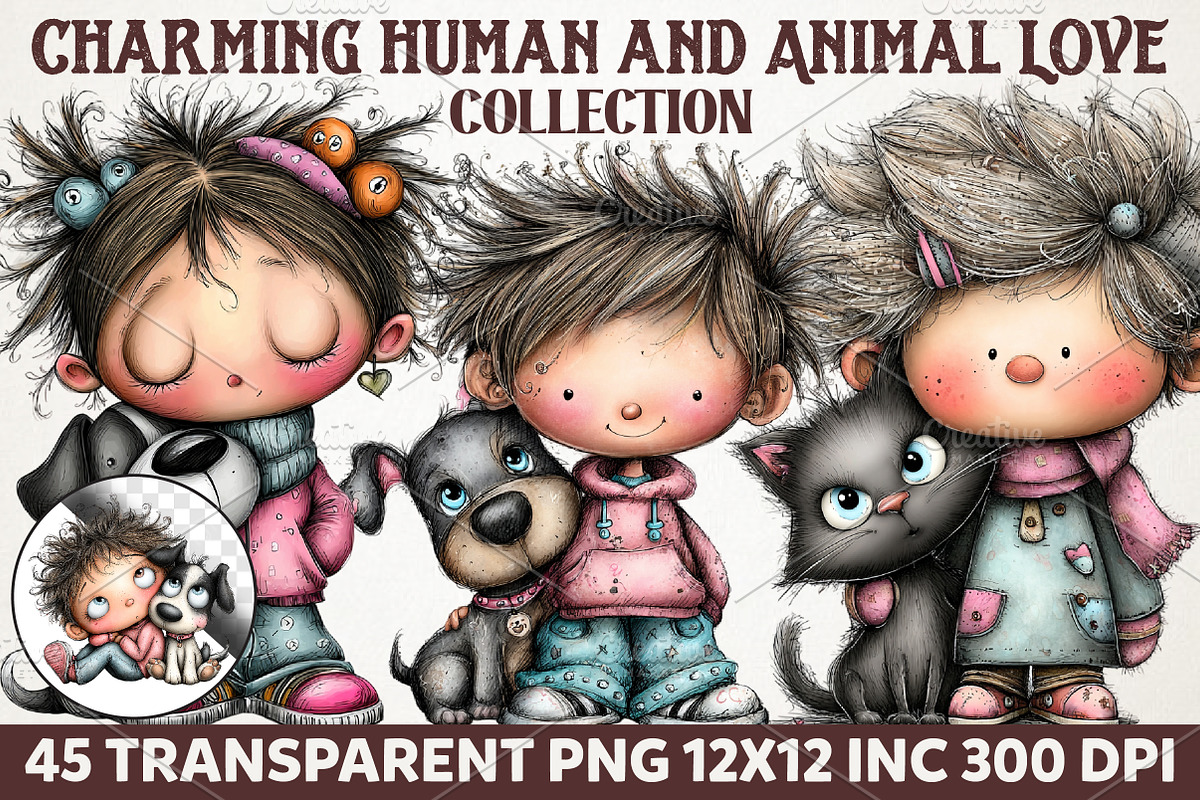 Charming Human and Animal Love Clipa, an Illustration by RobertsArt (Photo 1 of 7)