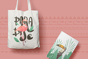 Tropical set of flamingo. Vector, an Illustration by Fay_Francevna (Thumbnail 2 of 6)