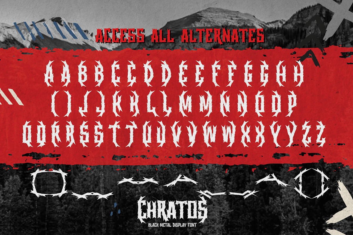 CHRATOS - Black Metal Display Font, a Font by Gassstype (Photo 7 of 8)