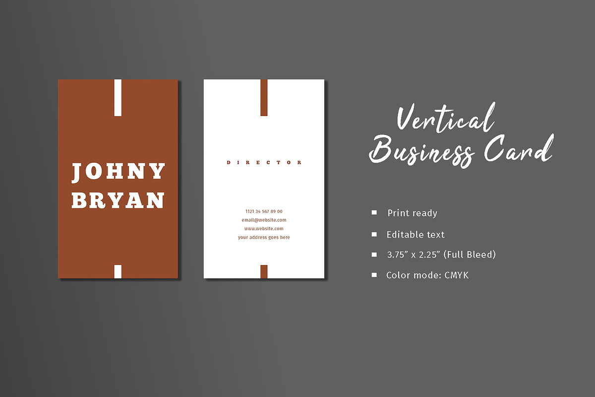 Vertical Business Card, a Business Card Template by Meknya (Photo 1 of 4)
